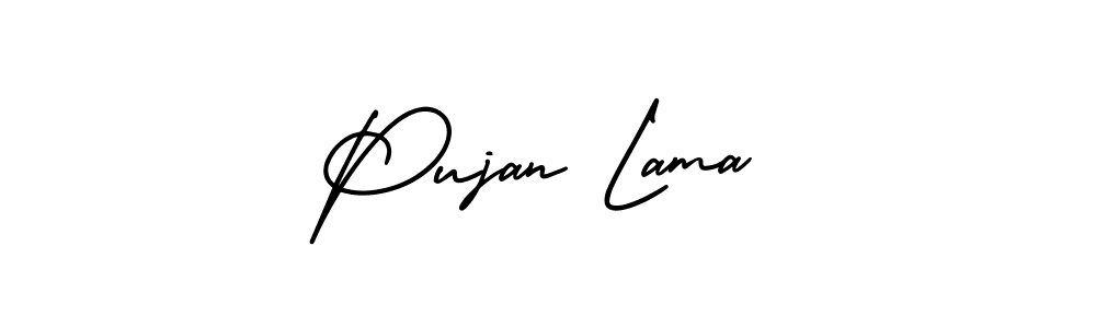 Create a beautiful signature design for name Pujan Lama. With this signature (AmerikaSignatureDemo-Regular) fonts, you can make a handwritten signature for free. Pujan Lama signature style 3 images and pictures png