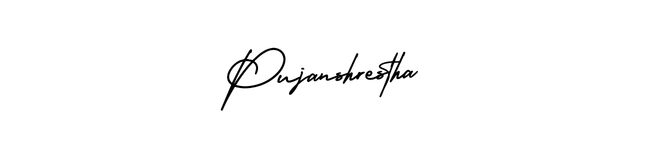Also You can easily find your signature by using the search form. We will create Pujanshrestha name handwritten signature images for you free of cost using AmerikaSignatureDemo-Regular sign style. Pujanshrestha signature style 3 images and pictures png