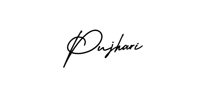 It looks lik you need a new signature style for name Pujhari. Design unique handwritten (AmerikaSignatureDemo-Regular) signature with our free signature maker in just a few clicks. Pujhari signature style 3 images and pictures png