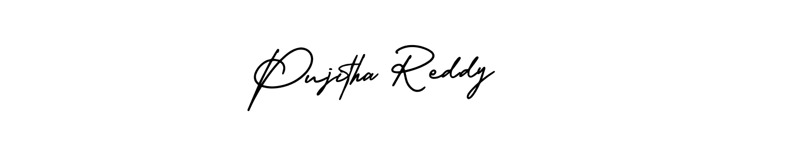 It looks lik you need a new signature style for name Pujitha Reddy   . Design unique handwritten (AmerikaSignatureDemo-Regular) signature with our free signature maker in just a few clicks. Pujitha Reddy    signature style 3 images and pictures png