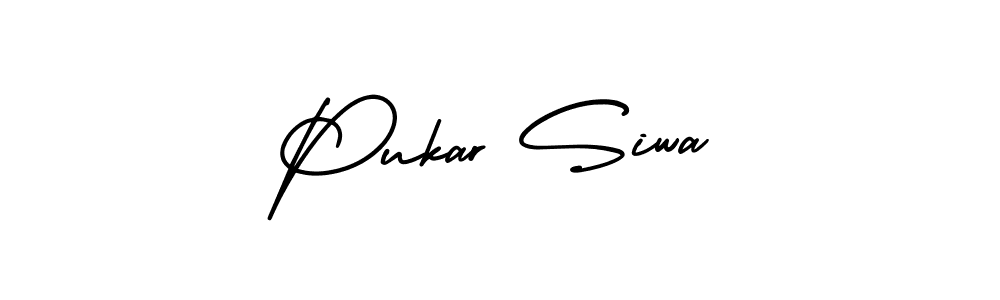 AmerikaSignatureDemo-Regular is a professional signature style that is perfect for those who want to add a touch of class to their signature. It is also a great choice for those who want to make their signature more unique. Get Pukar Siwa name to fancy signature for free. Pukar Siwa signature style 3 images and pictures png