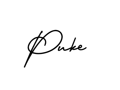 Design your own signature with our free online signature maker. With this signature software, you can create a handwritten (AmerikaSignatureDemo-Regular) signature for name Puke. Puke signature style 3 images and pictures png