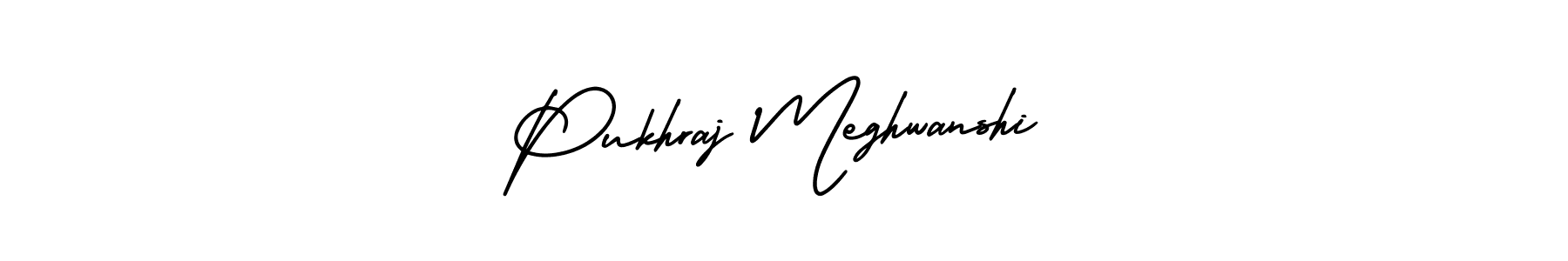 Make a beautiful signature design for name Pukhraj Meghwanshi. With this signature (AmerikaSignatureDemo-Regular) style, you can create a handwritten signature for free. Pukhraj Meghwanshi signature style 3 images and pictures png