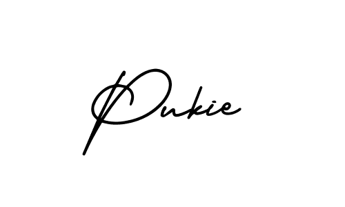 Pukie stylish signature style. Best Handwritten Sign (AmerikaSignatureDemo-Regular) for my name. Handwritten Signature Collection Ideas for my name Pukie. Pukie signature style 3 images and pictures png