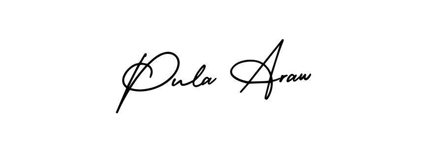 How to make Pula Araw name signature. Use AmerikaSignatureDemo-Regular style for creating short signs online. This is the latest handwritten sign. Pula Araw signature style 3 images and pictures png