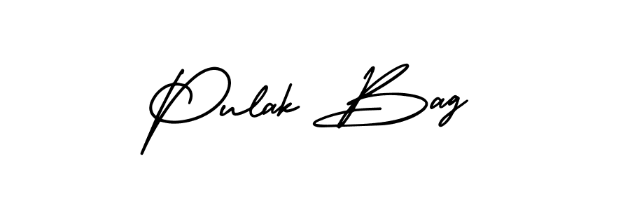 How to make Pulak Bag signature? AmerikaSignatureDemo-Regular is a professional autograph style. Create handwritten signature for Pulak Bag name. Pulak Bag signature style 3 images and pictures png