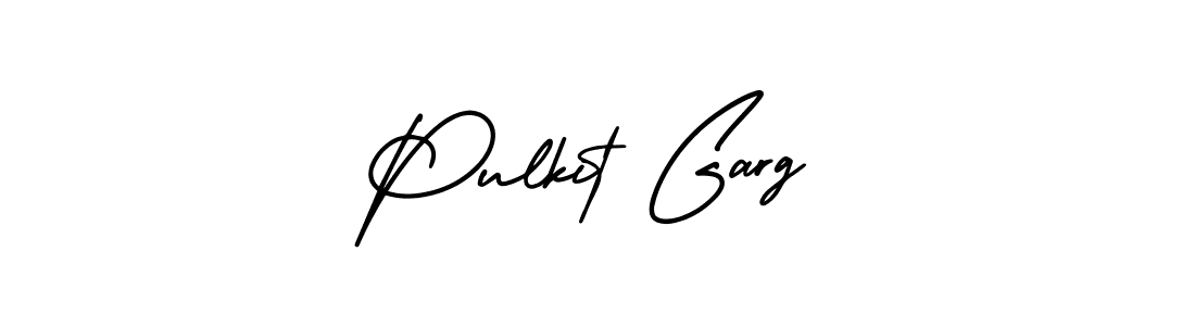 The best way (AmerikaSignatureDemo-Regular) to make a short signature is to pick only two or three words in your name. The name Pulkit Garg include a total of six letters. For converting this name. Pulkit Garg signature style 3 images and pictures png