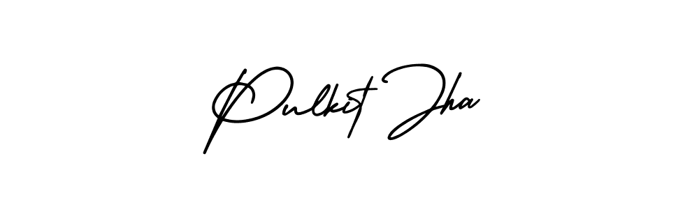 How to make Pulkit Jha name signature. Use AmerikaSignatureDemo-Regular style for creating short signs online. This is the latest handwritten sign. Pulkit Jha signature style 3 images and pictures png