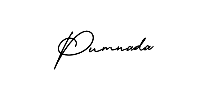 if you are searching for the best signature style for your name Pumnada. so please give up your signature search. here we have designed multiple signature styles  using AmerikaSignatureDemo-Regular. Pumnada signature style 3 images and pictures png