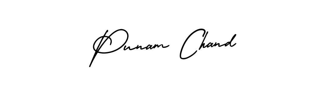 How to Draw Punam Chand signature style? AmerikaSignatureDemo-Regular is a latest design signature styles for name Punam Chand. Punam Chand signature style 3 images and pictures png