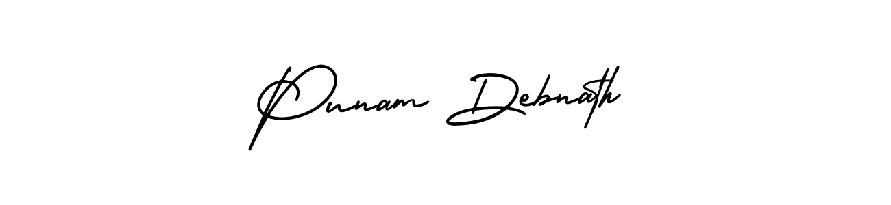 How to make Punam Debnath name signature. Use AmerikaSignatureDemo-Regular style for creating short signs online. This is the latest handwritten sign. Punam Debnath signature style 3 images and pictures png