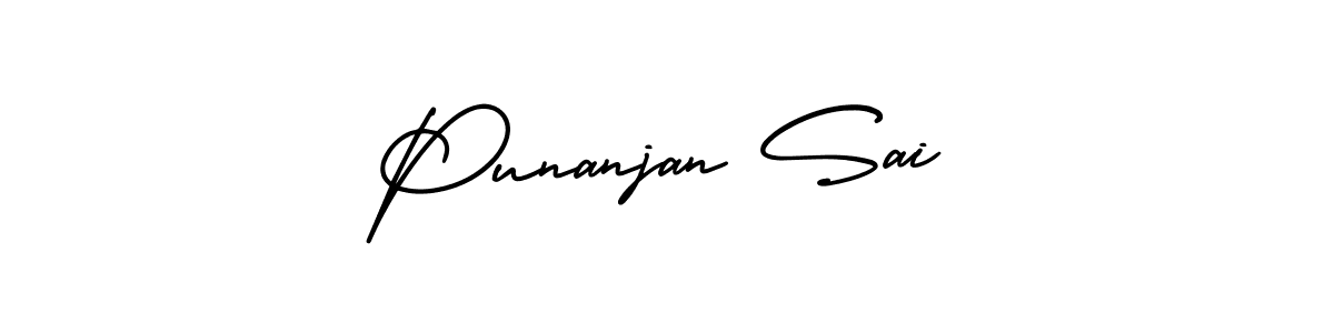 Similarly AmerikaSignatureDemo-Regular is the best handwritten signature design. Signature creator online .You can use it as an online autograph creator for name Punanjan Sai. Punanjan Sai signature style 3 images and pictures png