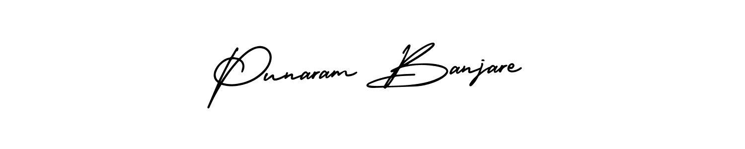 Create a beautiful signature design for name Punaram Banjare. With this signature (AmerikaSignatureDemo-Regular) fonts, you can make a handwritten signature for free. Punaram Banjare signature style 3 images and pictures png