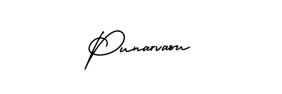 Use a signature maker to create a handwritten signature online. With this signature software, you can design (AmerikaSignatureDemo-Regular) your own signature for name Punarvasu. Punarvasu signature style 3 images and pictures png