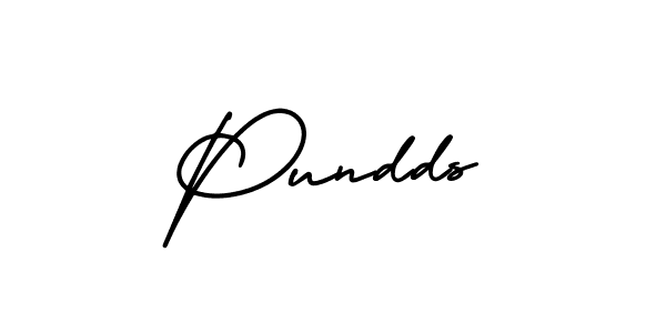 Design your own signature with our free online signature maker. With this signature software, you can create a handwritten (AmerikaSignatureDemo-Regular) signature for name Pundds. Pundds signature style 3 images and pictures png