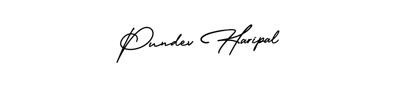 Make a beautiful signature design for name Pundev Haripal. With this signature (AmerikaSignatureDemo-Regular) style, you can create a handwritten signature for free. Pundev Haripal signature style 3 images and pictures png