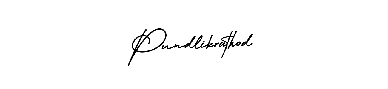 The best way (AmerikaSignatureDemo-Regular) to make a short signature is to pick only two or three words in your name. The name Pundlikrathod include a total of six letters. For converting this name. Pundlikrathod signature style 3 images and pictures png