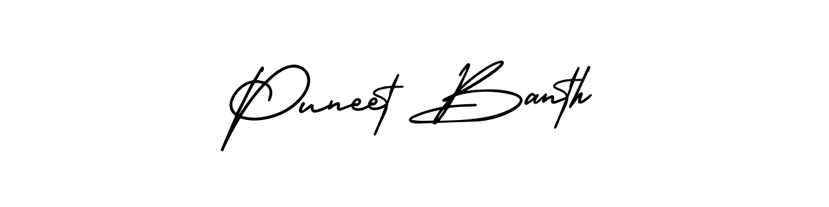AmerikaSignatureDemo-Regular is a professional signature style that is perfect for those who want to add a touch of class to their signature. It is also a great choice for those who want to make their signature more unique. Get Puneet Banth name to fancy signature for free. Puneet Banth signature style 3 images and pictures png
