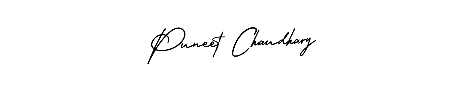 This is the best signature style for the Puneet Chaudhary name. Also you like these signature font (AmerikaSignatureDemo-Regular). Mix name signature. Puneet Chaudhary signature style 3 images and pictures png