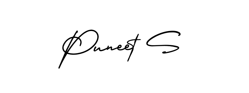 Puneet S stylish signature style. Best Handwritten Sign (AmerikaSignatureDemo-Regular) for my name. Handwritten Signature Collection Ideas for my name Puneet S. Puneet S signature style 3 images and pictures png