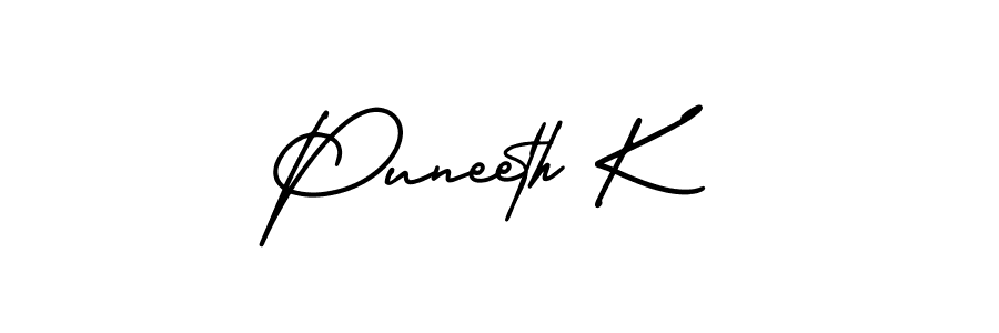 Also You can easily find your signature by using the search form. We will create Puneeth K name handwritten signature images for you free of cost using AmerikaSignatureDemo-Regular sign style. Puneeth K signature style 3 images and pictures png