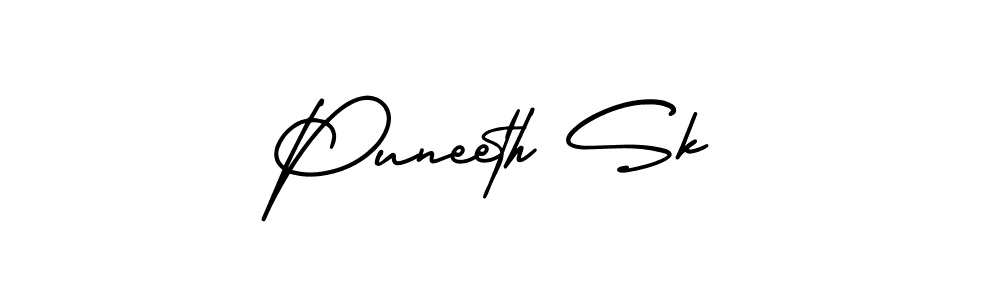 How to make Puneeth Sk name signature. Use AmerikaSignatureDemo-Regular style for creating short signs online. This is the latest handwritten sign. Puneeth Sk signature style 3 images and pictures png