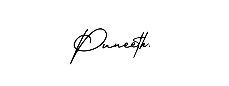 How to Draw Puneeth. signature style? AmerikaSignatureDemo-Regular is a latest design signature styles for name Puneeth.. Puneeth. signature style 3 images and pictures png