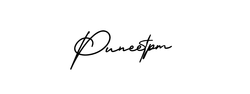 Design your own signature with our free online signature maker. With this signature software, you can create a handwritten (AmerikaSignatureDemo-Regular) signature for name Puneetpm. Puneetpm signature style 3 images and pictures png