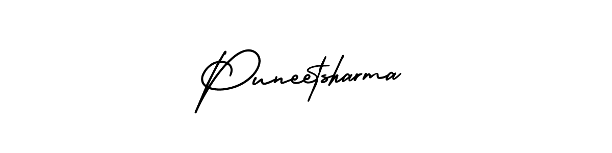 Use a signature maker to create a handwritten signature online. With this signature software, you can design (AmerikaSignatureDemo-Regular) your own signature for name Puneetsharma. Puneetsharma signature style 3 images and pictures png