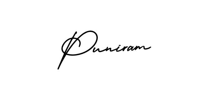 Best and Professional Signature Style for Puniram. AmerikaSignatureDemo-Regular Best Signature Style Collection. Puniram signature style 3 images and pictures png