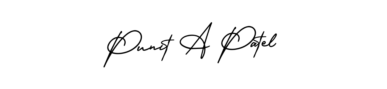 Create a beautiful signature design for name Punit A Patel. With this signature (AmerikaSignatureDemo-Regular) fonts, you can make a handwritten signature for free. Punit A Patel signature style 3 images and pictures png
