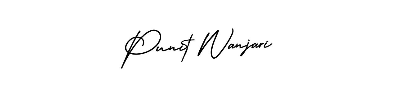 Make a beautiful signature design for name Punit Wanjari. With this signature (AmerikaSignatureDemo-Regular) style, you can create a handwritten signature for free. Punit Wanjari signature style 3 images and pictures png