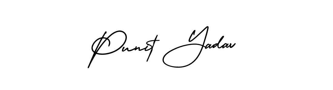 How to make Punit Yadav name signature. Use AmerikaSignatureDemo-Regular style for creating short signs online. This is the latest handwritten sign. Punit Yadav signature style 3 images and pictures png