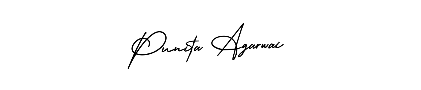 How to make Punita Agarwai name signature. Use AmerikaSignatureDemo-Regular style for creating short signs online. This is the latest handwritten sign. Punita Agarwai signature style 3 images and pictures png