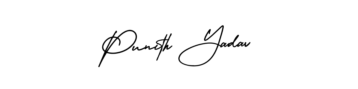 Design your own signature with our free online signature maker. With this signature software, you can create a handwritten (AmerikaSignatureDemo-Regular) signature for name Punith Yadav. Punith Yadav signature style 3 images and pictures png