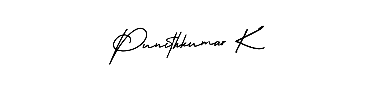 AmerikaSignatureDemo-Regular is a professional signature style that is perfect for those who want to add a touch of class to their signature. It is also a great choice for those who want to make their signature more unique. Get Punithkumar K name to fancy signature for free. Punithkumar K signature style 3 images and pictures png