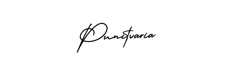 How to make Punitvaria name signature. Use AmerikaSignatureDemo-Regular style for creating short signs online. This is the latest handwritten sign. Punitvaria signature style 3 images and pictures png