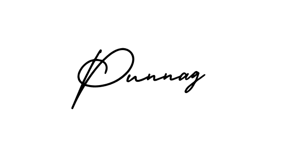 Similarly AmerikaSignatureDemo-Regular is the best handwritten signature design. Signature creator online .You can use it as an online autograph creator for name Punnag. Punnag signature style 3 images and pictures png