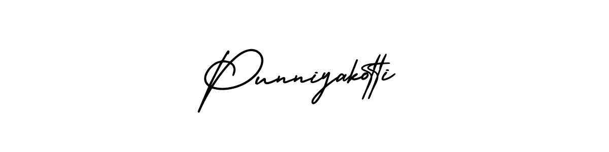 Use a signature maker to create a handwritten signature online. With this signature software, you can design (AmerikaSignatureDemo-Regular) your own signature for name Punniyakotti. Punniyakotti signature style 3 images and pictures png