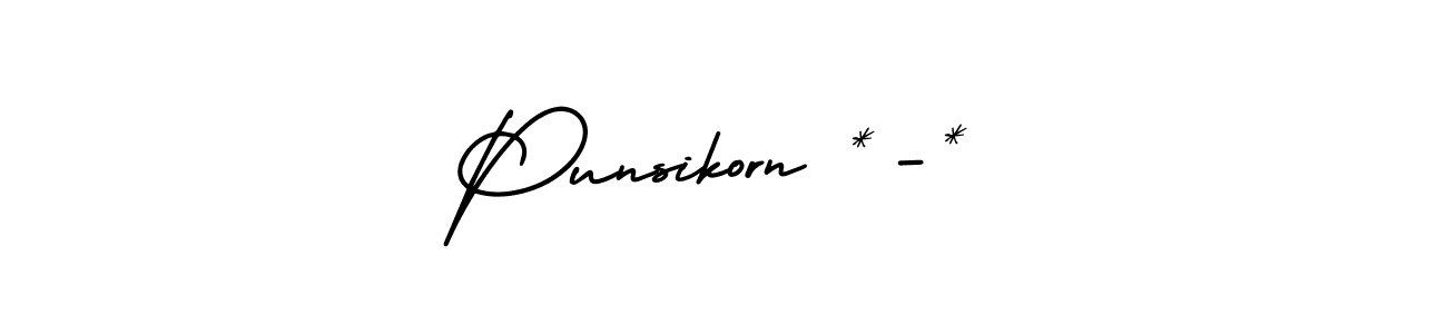 Punsikorn *-* stylish signature style. Best Handwritten Sign (AmerikaSignatureDemo-Regular) for my name. Handwritten Signature Collection Ideas for my name Punsikorn *-*. Punsikorn *-* signature style 3 images and pictures png