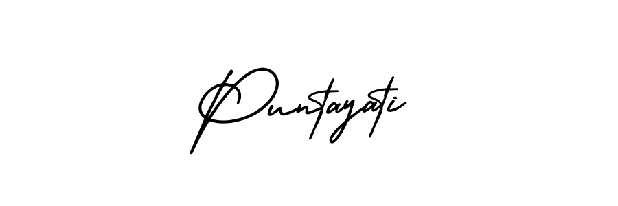 This is the best signature style for the Puntayati name. Also you like these signature font (AmerikaSignatureDemo-Regular). Mix name signature. Puntayati signature style 3 images and pictures png