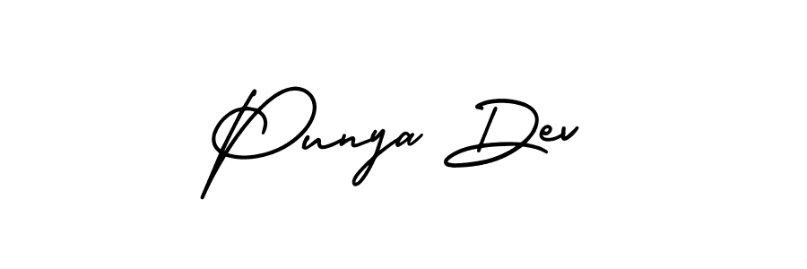 Use a signature maker to create a handwritten signature online. With this signature software, you can design (AmerikaSignatureDemo-Regular) your own signature for name Punya Dev. Punya Dev signature style 3 images and pictures png