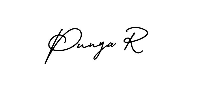 Create a beautiful signature design for name Punya R. With this signature (AmerikaSignatureDemo-Regular) fonts, you can make a handwritten signature for free. Punya R signature style 3 images and pictures png