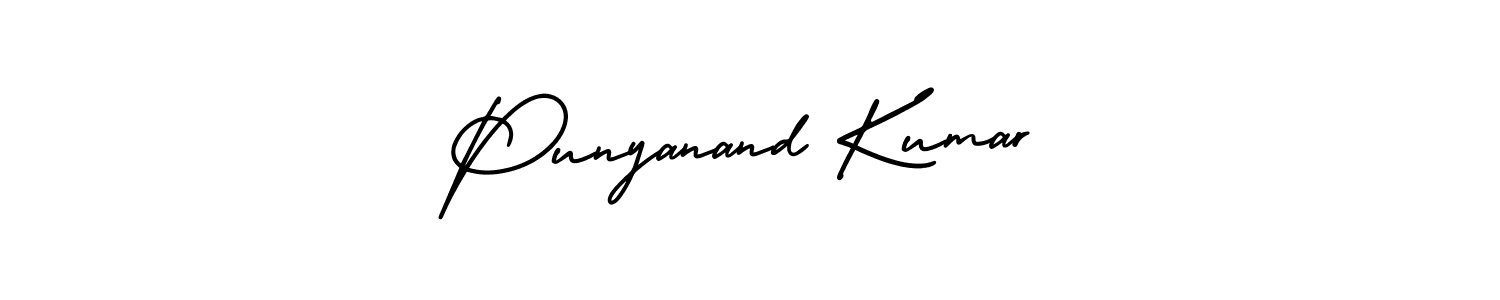 How to make Punyanand Kumar signature? AmerikaSignatureDemo-Regular is a professional autograph style. Create handwritten signature for Punyanand Kumar name. Punyanand Kumar signature style 3 images and pictures png