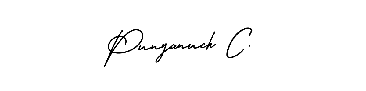 Design your own signature with our free online signature maker. With this signature software, you can create a handwritten (AmerikaSignatureDemo-Regular) signature for name Punyanuch C.. Punyanuch C. signature style 3 images and pictures png