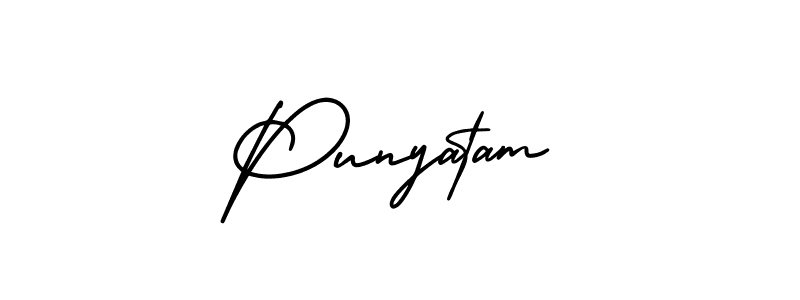 How to make Punyatam signature? AmerikaSignatureDemo-Regular is a professional autograph style. Create handwritten signature for Punyatam name. Punyatam signature style 3 images and pictures png