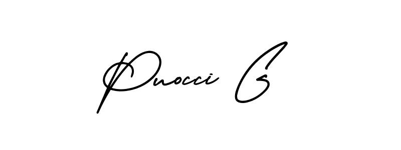 This is the best signature style for the Puocci G name. Also you like these signature font (AmerikaSignatureDemo-Regular). Mix name signature. Puocci G signature style 3 images and pictures png