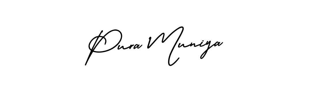 Also You can easily find your signature by using the search form. We will create Pura Muniya name handwritten signature images for you free of cost using AmerikaSignatureDemo-Regular sign style. Pura Muniya signature style 3 images and pictures png