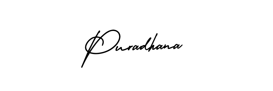 Use a signature maker to create a handwritten signature online. With this signature software, you can design (AmerikaSignatureDemo-Regular) your own signature for name Puradhana. Puradhana signature style 3 images and pictures png