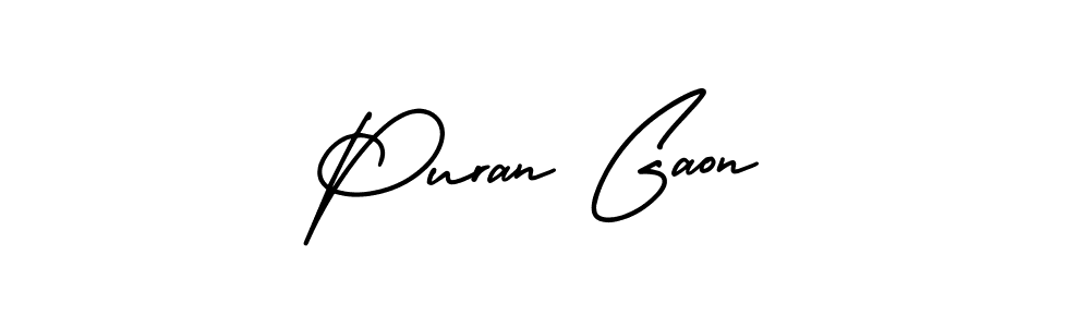 Design your own signature with our free online signature maker. With this signature software, you can create a handwritten (AmerikaSignatureDemo-Regular) signature for name Puran Gaon. Puran Gaon signature style 3 images and pictures png